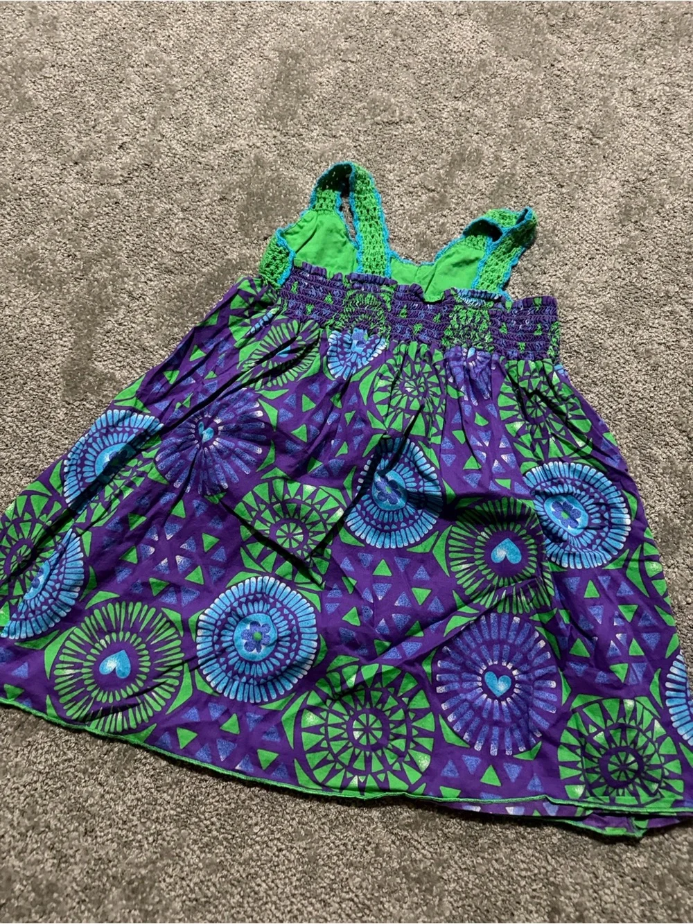 The Children’s Place purple and green dress lace top size medium (7/8) so cute